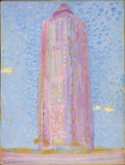 Lighthouse at Westkapelle in Pink, 1909 Piet Mondrian